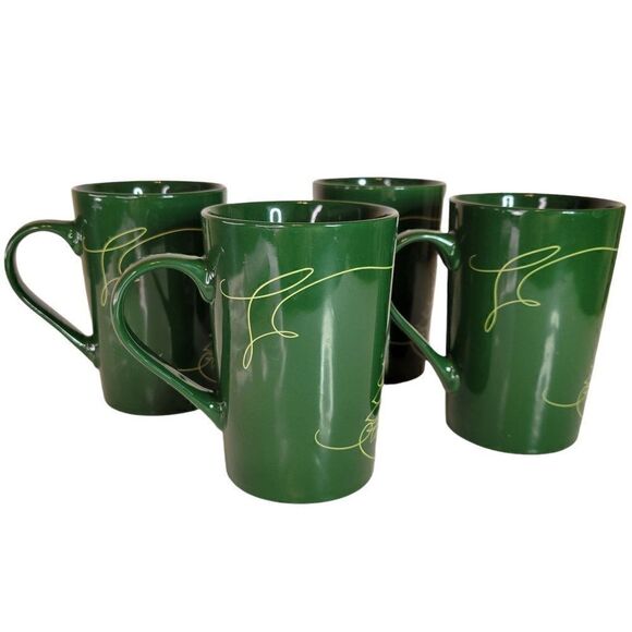 Starbucks 2020 - 11oz. Green Holiday Christmas Mugs - Set of 4 - Picture 2 of 9